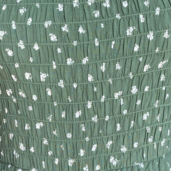 NWT Chenault Smocked Floral Dress Green Puff Sleeve Cottage Prairie Peasant-16 - Picture 11 of 16